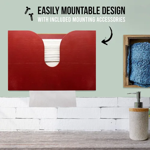 Miniatura 4 de Dispensador de toallas de papel de bambú, soporte para toallas de papel para montaje en pared y encimera para decoración de cocina y baño. Capacidad