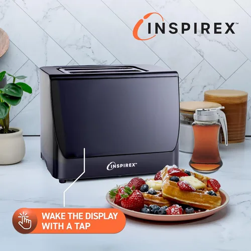 Miniatura 7 de Inspirex - Tostadora de palanca con pantalla táctil de dos rebanadas, color negro