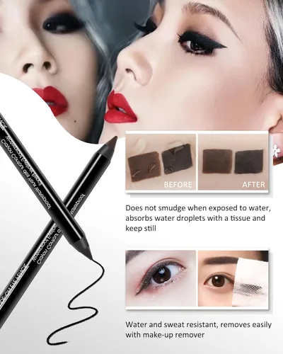 Miniatura 4 de Lápiz delineador de ojos de gel, 3 unidades, color marrón y negro, impermeable, a prueba de manchas, delineador de ojos, delineador de ojos, 2
