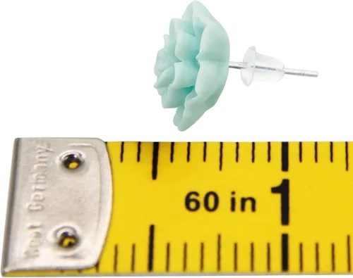 Miniatura 6 de Aretes de suculentas hechos a mano de 13 mm, hipoalergénicos, con poste de plata de ley 925, aretes de cerámica blanda con resina para mujer