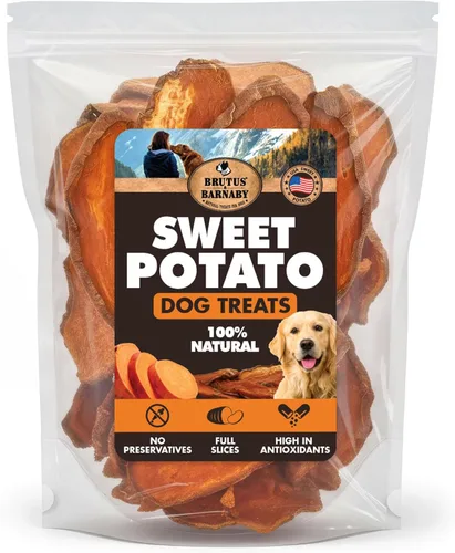 Miniatura 14 de BRUTUS & BARNABY Golosinas de batata para perros – Apoya estómagos sensibles con golosinas hipoalergénicas cultivadas en EE.UU. que huelen tan bien