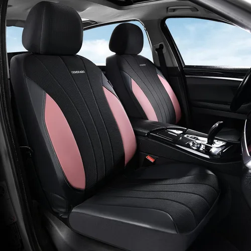 Miniatura 11 de Coverado Fundas de asiento delantero, fundas de asiento beige, 2 asientos, protectores de cuero para automóvil, paquete de 2, fundas de asiento