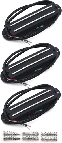 Miniatura 10 de FLEOR Alnico 5 Pastilla Humbucker de Doble Riel Caliente de Tamaño Single-Coil 12-13K, Blanca Blanco