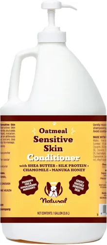 Miniatura 10 de Natural Dog Company Acondicionador de piel sensible para perros – Avena hidratante para pieles sensibles y con picazón, fórmula desenredante de aseo