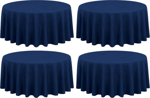 Miniatura 110 de Showgeous Paquete de 4 manteles rectangulares de poliéster de 60 x 102 pulgadas, resistentes a las arrugas, lavables, para bodas, mesas de comedor