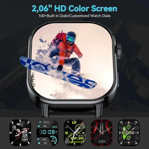 Miniatura 5 de Reloj inteligente para hombre, GPS, 2.06 pulgadas, HD, AMOLED, militar, multideporte, rastreador de fitness con llamada Bluetooth, brújula