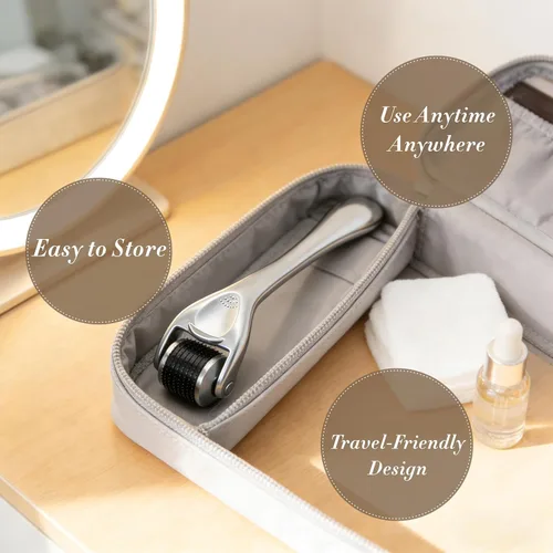 Miniatura 7 de Derma Roller - Rodillo de microagujas de titanio - Rodillo de microagujas 540 para cuidado de la piel y aseo - Rodillo de microagujas premium
