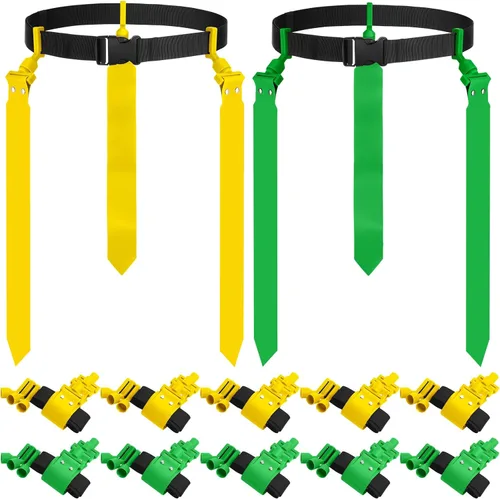 Miniatura 12 de Hungdao Cinturones y banderas de fútbol para 10/12 jugadores, cinturones de fútbol ajustables para niños, adolescentes, adultos, entrenamiento