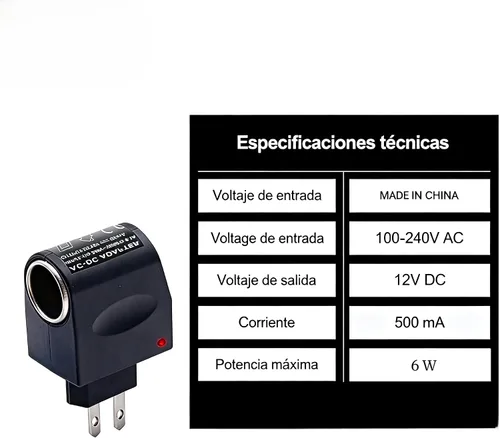 Miniatura 5 de Adaptador de corriente para encendedor de cigarrillos de automóvil, convertidor de CA a CC de 12 V CC, enchufe de pared de enchufe estadounidense
