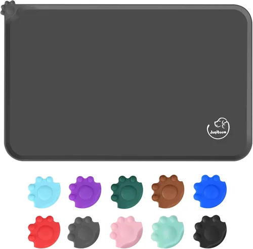 Tapete de silicona impermeable para alimentación de perros y gatos, antideslizante, fácil de limpiar, mantel individual (28 x 24 pulgadas), color