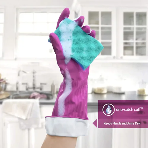 Miniatura 3 de Guantes de limpieza de goma reutilizables Playtex Living (Medianos, 12 pares), guantes reutilizables para el hogar con protección premium