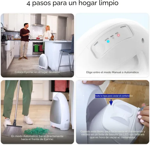 Miniatura 4 de EyeVac Aspiradora sin contacto para el hogar con recogedor automático - Excelente para barrer pelo de mascotas, comida y suciedad en la cocina