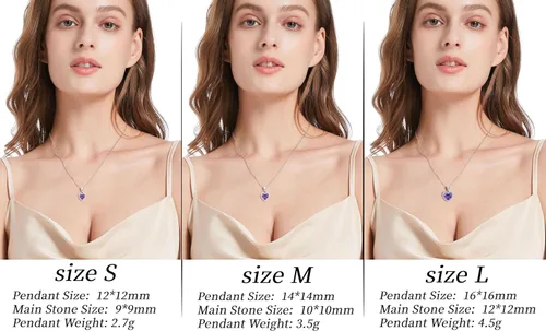 Miniatura 3 de GZWHD Collares con dije de corazón para mujeres y niñas, con circonita cúbica, regalo de San Valentín, día de la madre, Navidad, aniversario, regalo