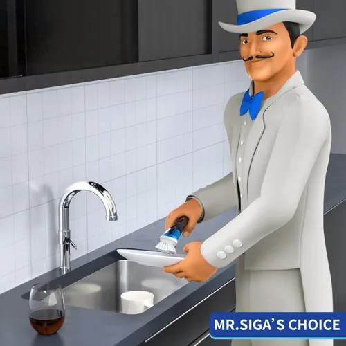 Miniatura 2 de MR.SIGA - Cepillo dispensador de jabón para platos, cepillo de cocina para limpieza de ollas, sartenes y fregaderos, color negro