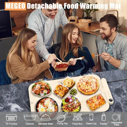 Miniatura 7 de Tapete de calentamiento de alimentos desmontable de alta tecnología, calentamiento rápido de grafeno de superficie completa, bandeja