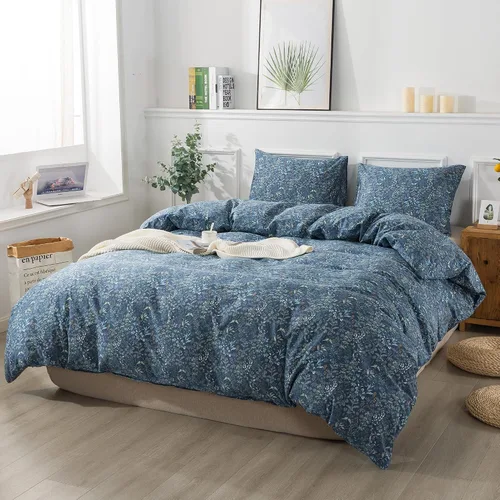Miniatura 3 de HoneiLife Juegos de Fundas de Edredón Twin - Funda de Edredón Floral 100% Algodón, Juego de Ropa de Cama Transpirable de 2 Piezas con Cierre
