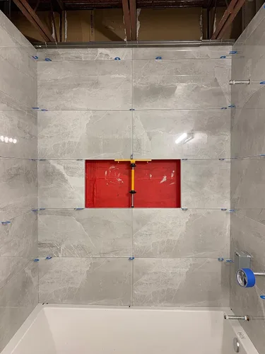 Miniatura 8 de Soporte patentado de nicho de azulejos PLANUM - Kit de herramientas de azulejos de nicho de ducha para remodelación y construcción del hogar