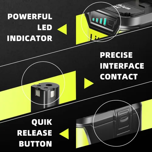 Miniatura 3 de Paquete de 2 baterías actualizadas de 9000 mAh P108 compatibles con Ryobi 18 V batería de litio P108 P102 P103 P104 P105 P107 P109 P122