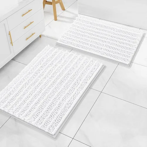 Miniatura 11 de Arotive Juego de 2 alfombras de baño de felpilla de lujo, extra suaves, absorbentes, peludas y alfombras de baño de contorno en forma de U