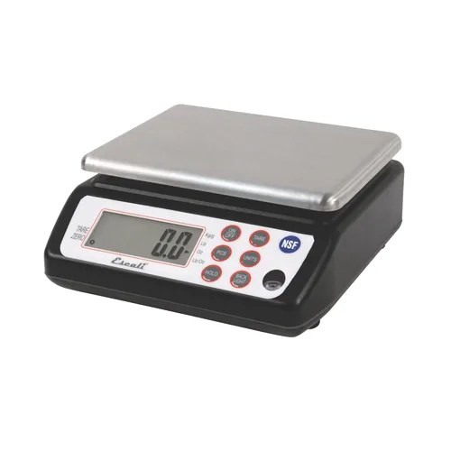 SAN Jamar Báscula digital de cocina cuadrada de capacidad de 33 libras, báscula de control de porciones con plataforma de acero inoxidable, pantalla