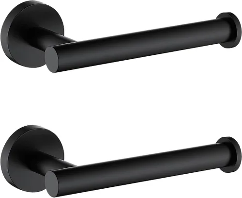 Miniatura 15 de TASTOS Soporte de papel higiénico negro mate SUS304 de acero inoxidable, moderno soporte redondo para rollos de papel higiénico, soporte de pared