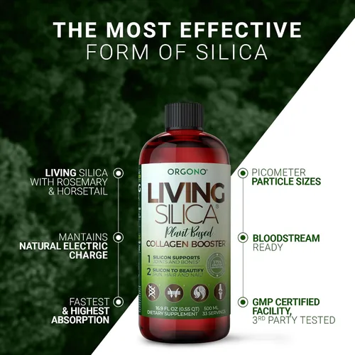 Miniatura 4 de Living Silica Potenciador de colágeno a base de plantas Potenciador de colágeno vegano Apoya la producción saludable de colágeno y elastina