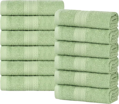 Miniatura 113 de Superior Juego de 6 toallas de mano de algodón ecológico, toallas pequeñas para spa, hotel, baño de invitados, cocina, secado rápido, suave