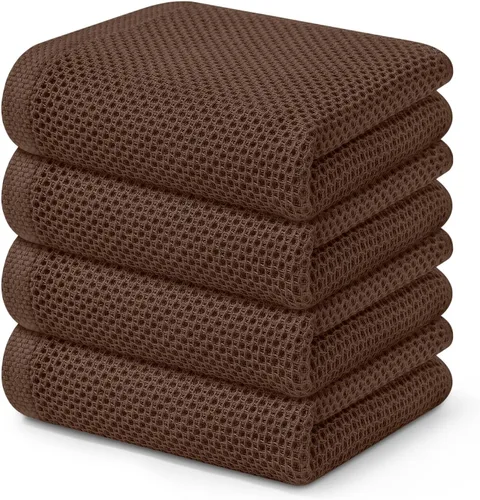 Miniatura 178 de Kitinjoy - Paños de cocina de 100 % algodón, tela de tejido gofrado, paño de limpieza ultrasuave, absorbente y de secado rápido. Gris Oscuro