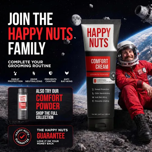Miniatura 8 de HAPPY NUTS Desodorante en crema Comfort para hombres: defensa del sudor antirozaduras, control de olores, sin aluminio, esencial de viaje