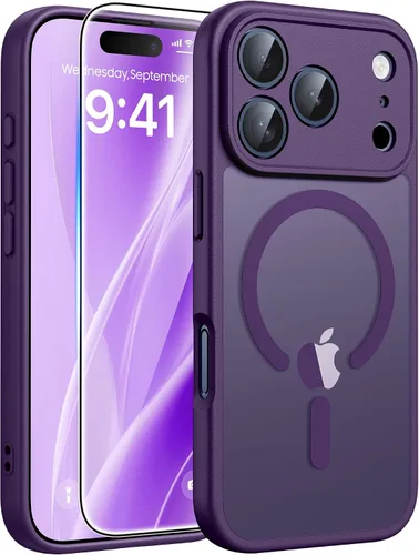 Miniatura 349 de FNTCASE - Funda para iPhone 16 Pro: magnética, mate, translúcida, de grado militar, protectora contra caídas, resistente, fina, duradera y a prueba
