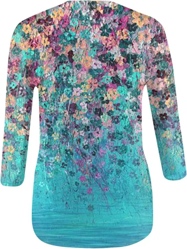 Miniatura 2 de Tops elegantes para mujer, estampado de moda para otoño e invierno, casual, cuello redondo, estampado de manga larga