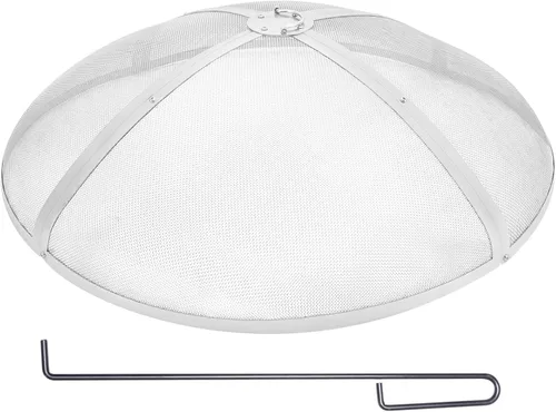 Miniatura 10 de VEVOR Rejilla redonda para fogata de 27 pulgadas, cubierta de metal de acero resistente reforzada, tapa para fogata al aire libre, tapas de pantalla