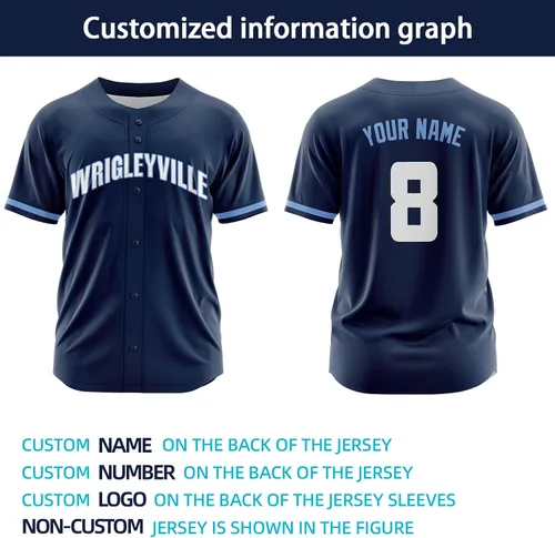 Miniatura 4 de Camiseta de béisbol personalizada City Connect, número de nombre personalizado para hombres, mujeres y niños (cachorro), Cub