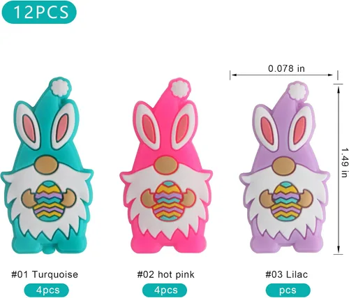 Miniatura 3 de 12 cuentas focales de silicona para hacer llaveros y bolígrafos, cuentas de silicona de personajes a granel para collares y pulseras