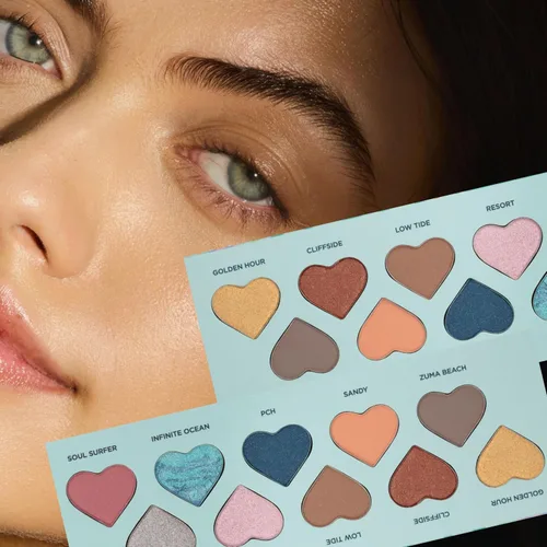 Miniatura 10 de Pacifica Paleta de sombras de ojos – Sombra de ojos mineral Malibu, tonos neutros mezclables con mate aterciopelado, brillante y metálico, infusión