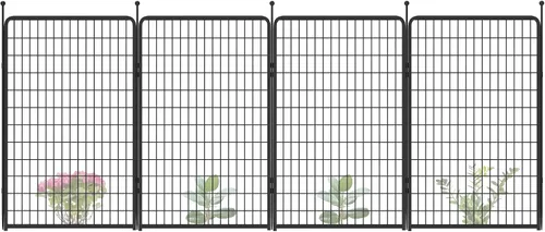 Miniatura 23 de FXW Valla de jardín al aire libre para el patio, 17 pulgadas de alto x 29.3 pies de largo, barrera de metal resistente para animales, para perros