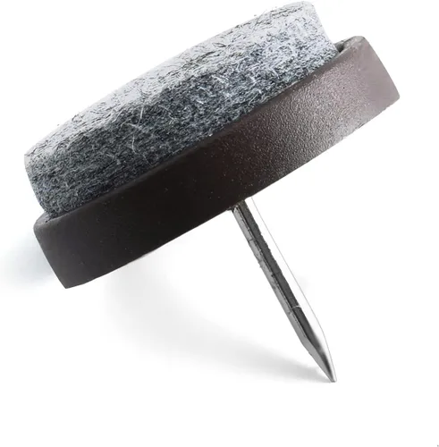 MroMax Almohadillas redondas de fieltro para muebles, deslizantes de clavo, 1.1 pulgadas de diámetro, protectores de suelo atornillados para muebles