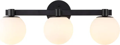 Miniatura 8 de JONATHAN Y Lámpara de pared LED de 5.75 pulgadas, color latón/negro, 1 luz de globo moderno, pantalla de vidrio esmerilado, lámpara de pared Art