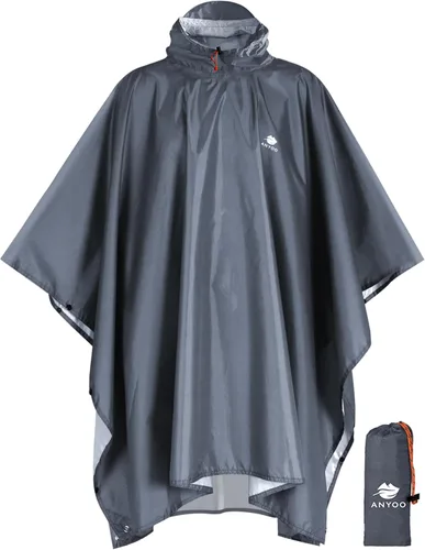 Miniatura 126 de ANYOO Poncho de lluvia con capucha para adultos, impermeable, ligero, para hombres y mujeres, chaqueta de lluvia reutilizable para emergencias al