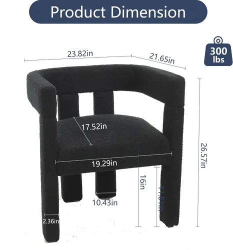 Miniatura 7 de Juego de 2 Sillas de Comedor Modernas / Sillas de Sala de Estar, Sillón de Tela, Silla Barrel Tapizada para Sala de Estar Cocina Recepción