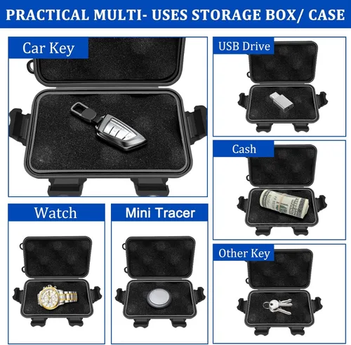 Miniatura 7 de Caja Magnética para Llaves, Oculta una Llave Caja Magnética Impermeable para Coche para Exteriores Viajes, Oculta una Caja de Llaves para Coches