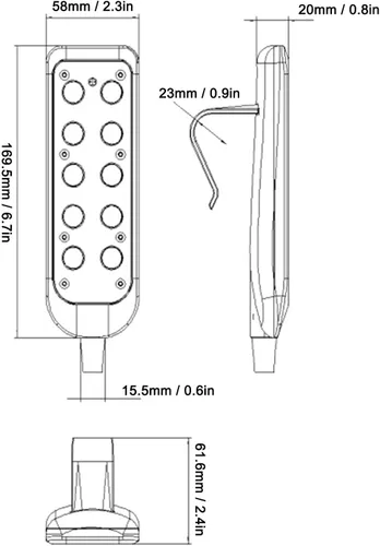 Miniatura 2 de Garosa Controlador reclinable, cama elevadora, control remoto IP66, silla elevadora eléctrica, controlador de mano con enchufe de 8 pines, cable