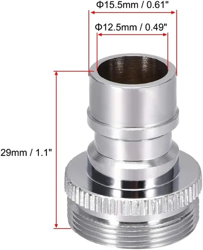 Miniatura 2 de uxcell Grifo de latón Conector rápido M24 UNF rosca macho manguera adaptador de enchufe para lavavajillas lavadora