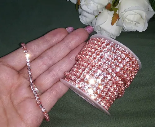 Miniatura 5 de KAOYOO 10 yardas de diamantes de imitación de circón de 0.079 pulgadas para manualidades de costura, decoración de bricolaje
