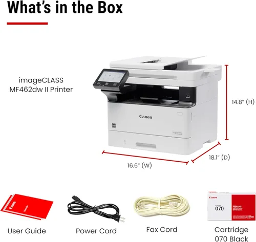 Miniatura 8 de Canon imageCLASS MF462dw II - Impresora láser inalámbrica dúplex con impresión, copia, escaneo, fax, capacidad de papel ampliable y garantía
