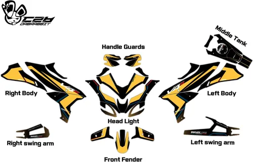 Miniatura 2 de Nuevo Kit gráfico para DUCATI Multistrada V4 S Kit gráfico completo (RL-Y) (GLOSSY)