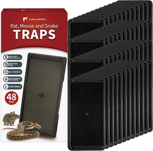 Miniatura 8 de LULUCATCH Trampas para ratones, paquete de 4, trampas de pegamento más grandes y pesadas para ratones, ratas y serpientes, trampas adhesivas