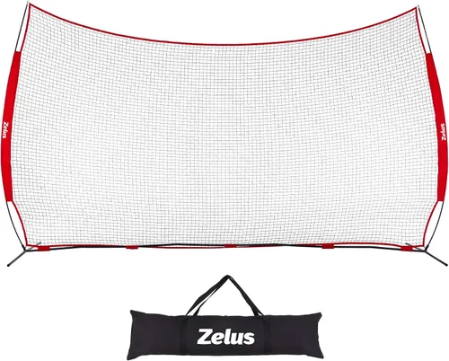 Miniatura 8 de Red de barrera de 12x9 pies / 16x10 pies, barrera para deportes de pelota, red de práctica para béisbol, sóftbol, lacrosse, fútbol, baloncesto y más