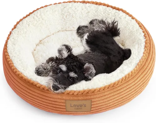 Miniatura 59 de Love's cabin Cama redonda acolchada para gatos y perros, cama para mascotas de 20 pulgadas para gatos o perros pequeños, parte inferior Violeta