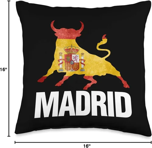Miniatura 4 de Espana Visit Spain Gifts - Almohada de regalo con bandera de Madrid (16.0 x 16.0 in), multicolor